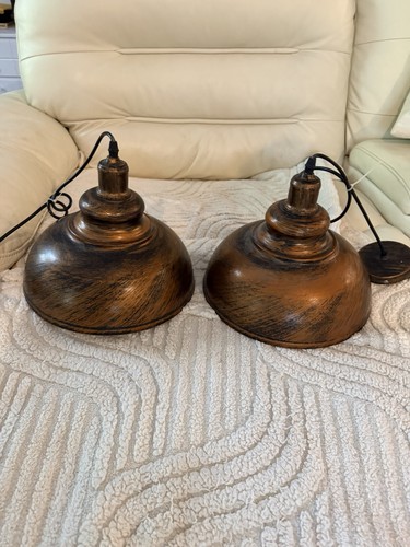 Pair industrial pendant lights - pendant,